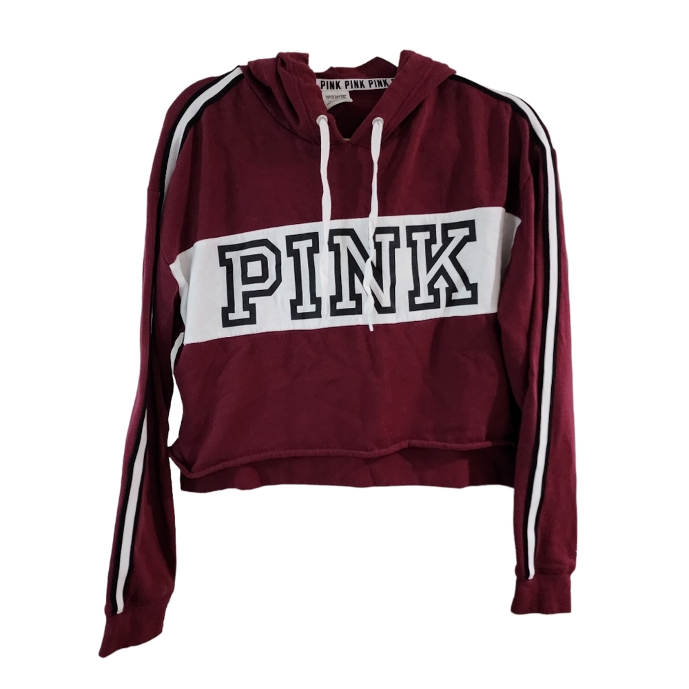 PINK Victoria's Secret Hoodie Crop Top SZ M